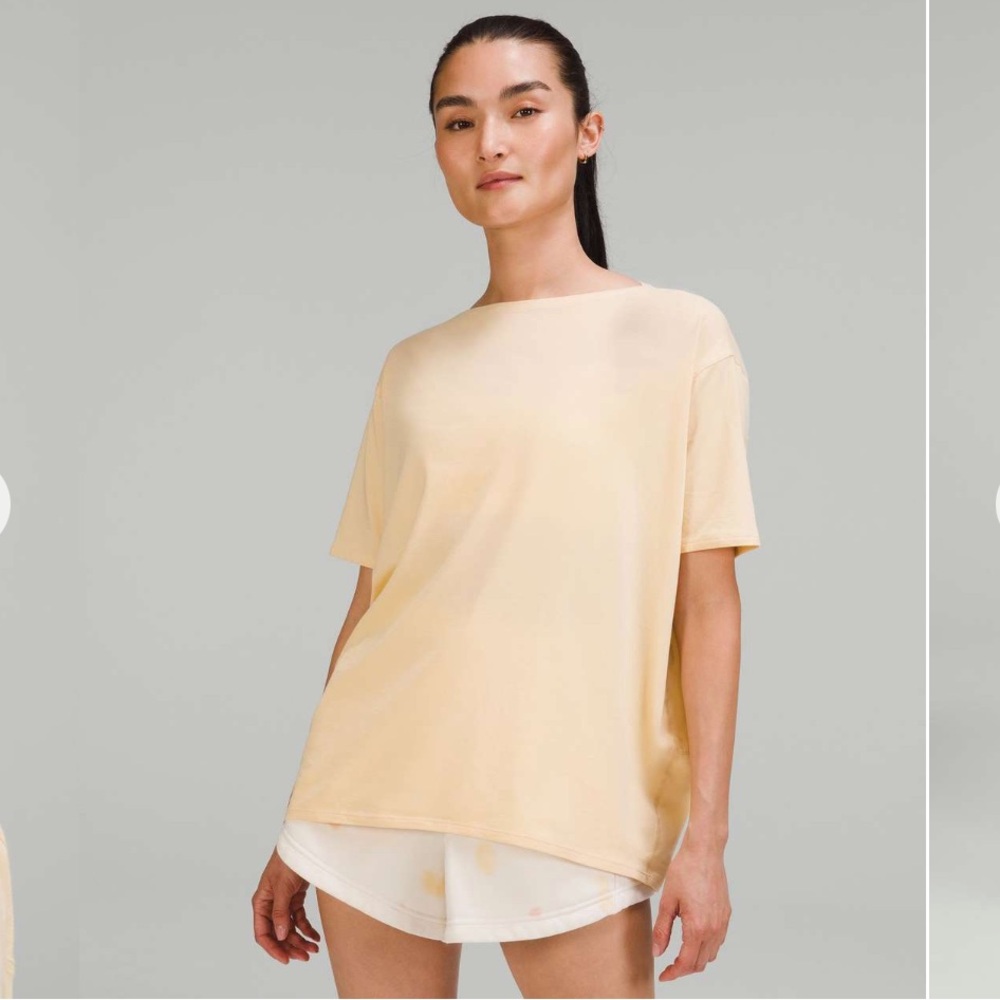 Lululemon Back in Action Short Sleeve Shirt- Prosecco